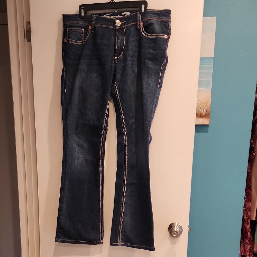 Seven7 Dark Blue Baby Boot Cut Jeans Size 14